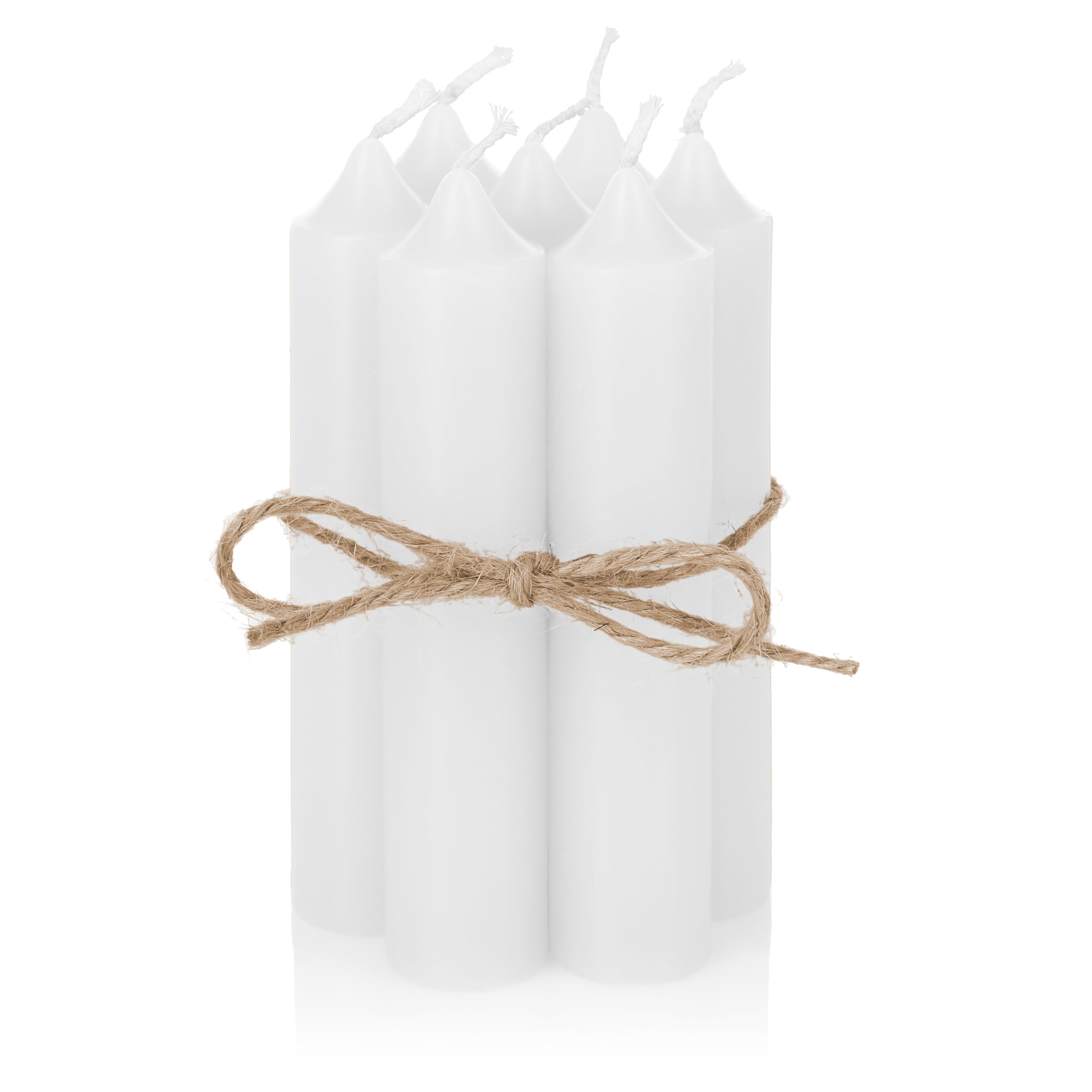 Nordstern Juego de 6 velas pequeñas para candelabros, corona de Adviento o como vela de árbol, decoración de mesa ideal para bodas o Navidad, 11 x 2,2 cm (blanco)