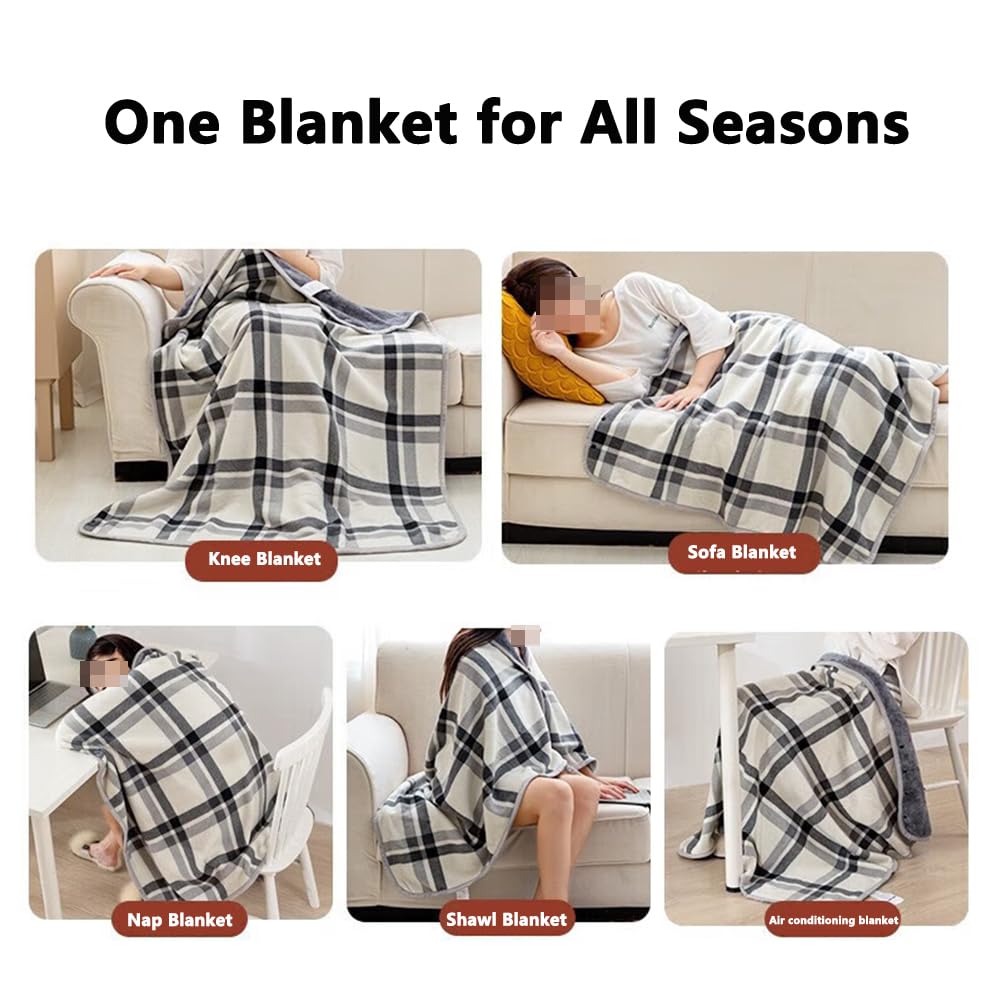Poncho Pile Donna, Flanella Mantello Scialle Indossabile Caldo Invernale con Bottoni Wrap Cape, Coprispalle Coperta Plaid Sciarpa