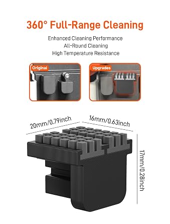 Nozzle Wiper for Anycubic Kobra S1/S1 Combo, Silicone Brush 360 Cleaning with PETG Holder, Quick Snap-On Installation, High-Temperature Resistant Nozzle Maintenance Tools(4 Packs)