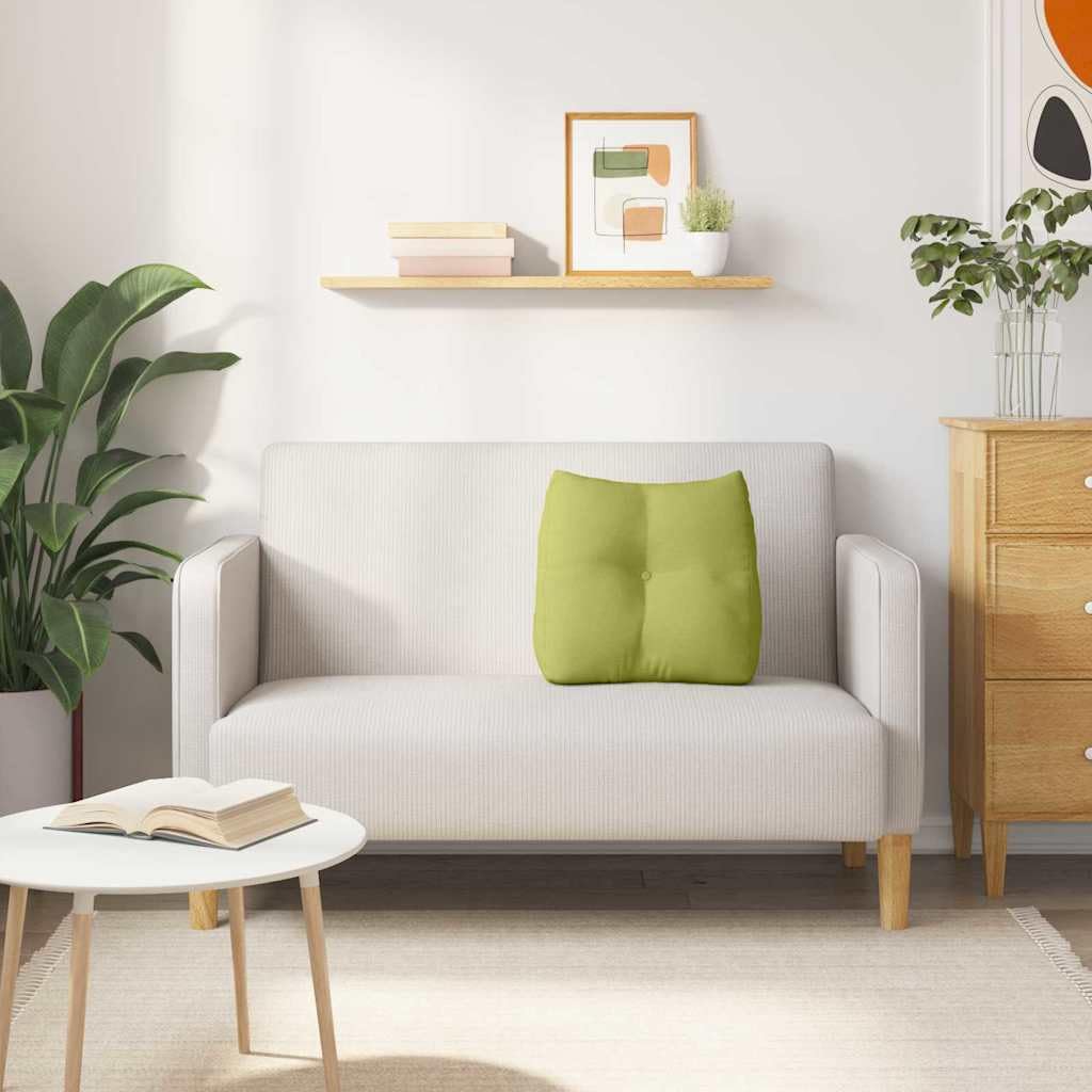Cuscino di supporto per la schiena, verde chiaro, 45 x 24 x 50 cm, in tessuto con supporto lombare ergonomico, per divano, ufficio, letto e poltrona, comodo cuscino di supporto per colonna