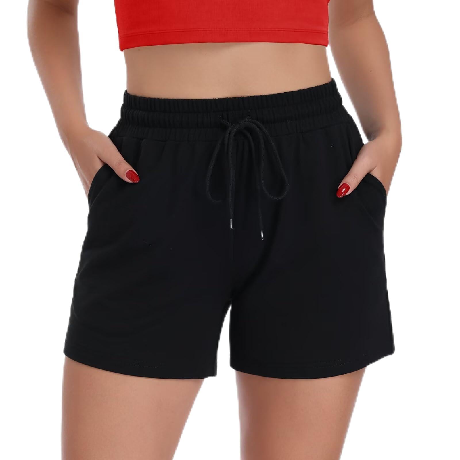CAMPSNAIL Kurze Hose Damen Sommer Sporthose Baumwolle Shorts | Kurz Hosen Frauen Bequeme,Sport Jogginghose Sommerhose Laufhose