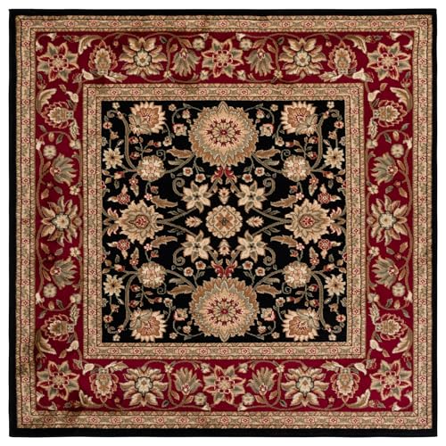 SAFAVIEH Lyndhurst Square Rug 5'3", Black & Red LNH212G