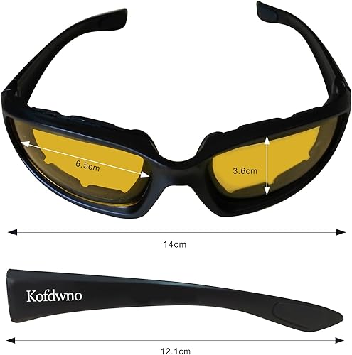 Miniatura 6 de Gafas de sol de motocicleta para conducir día y noche, con espuma acolchada, protección UV, resistente al viento, a prueba de polvo, gafas de sol