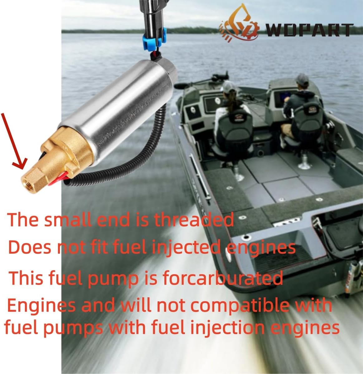 861155A3 Electric Low Pressure Fuel Pump, Replacement for Mercury Mercruiser 4.3L 5.0L 5.7L V6 V8 Carburetor Engines,Replaces 935432 18-8868 861155-2 861155-4 With Gasket