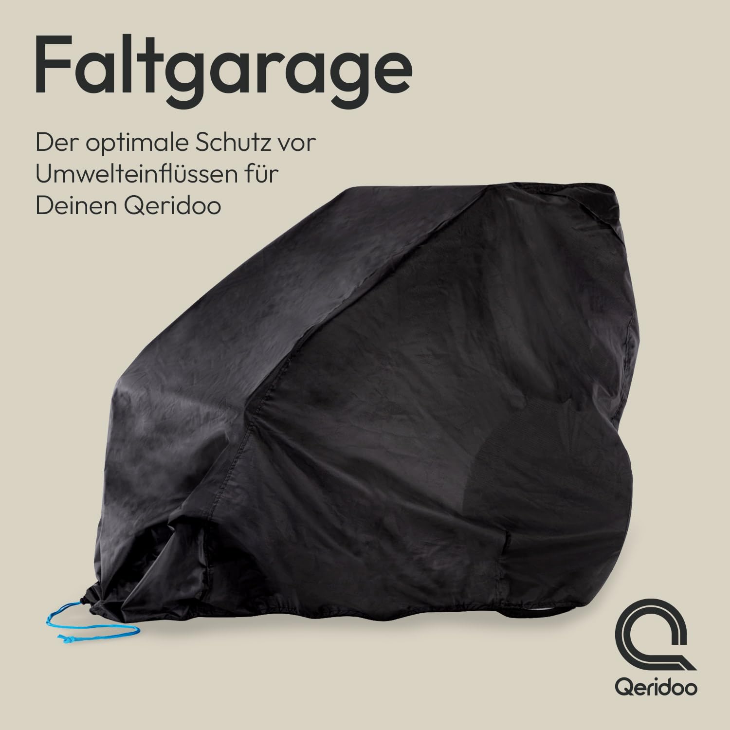 Qeridoo Faltgarage für Fahrradanhänger | Wetterfeste Schutzhülle | Robuste Abdeckung für Qeridoo Modelle | Platzsparend & einfach faltbar