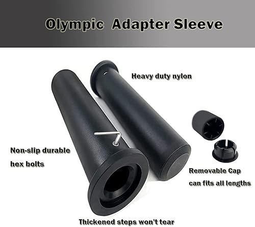 Miniatura 3 de Olympic Adapter Sleeve 8 inchConverts 1 inch Standard Weight Plate Posts to 2 inch Olympic Weight Plate Posts for use with barbells Removeable end