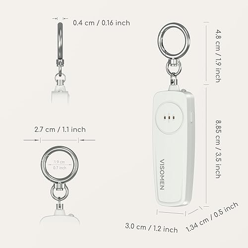 Miniatura 4 de Llavero de alarma de seguridad personal, sirena fuerte con luz LED intermitente, dispositivo de seguridad de emergencia portátil, regalos para