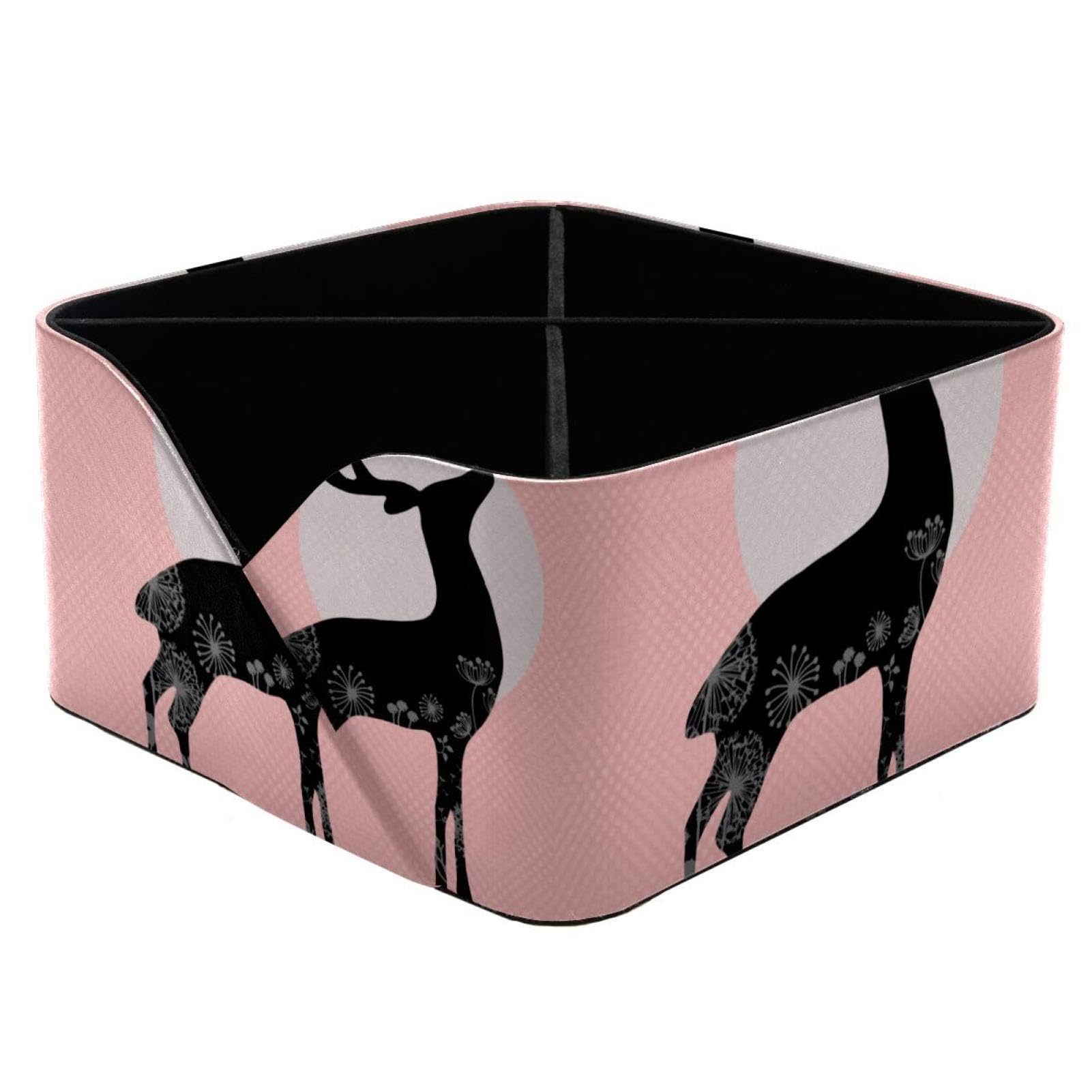 Boîte de rangement rectangulaire animaux : organisateur de bureau et porte-stylo bois