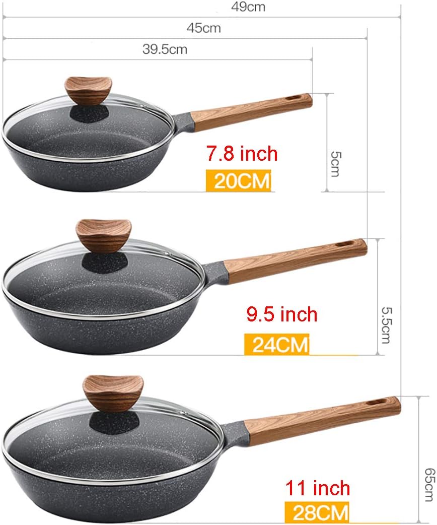 Three-Layer Aluminum Alloy Stainless Steel Combination Frying Pan, Non-Stick Pan Coating Frying Pan (11 inch)