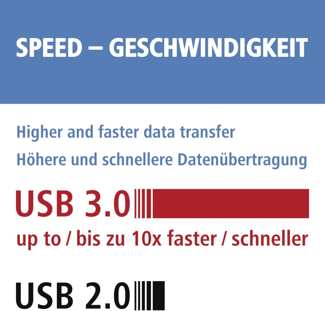 Hama USB 3.0 Card Reader, SD/microSD, Silver