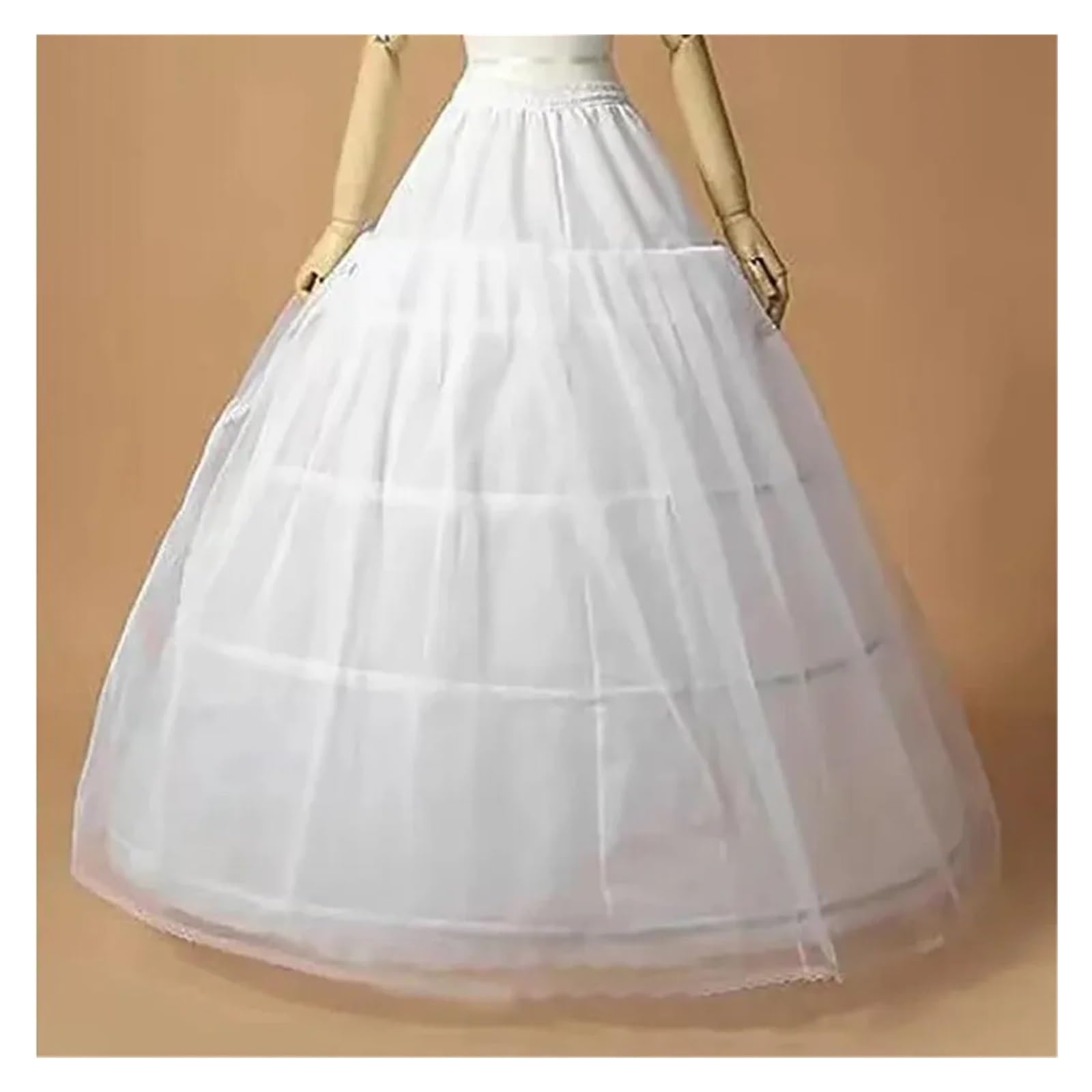 Jupon sous Robe Jupon de mariée à 3 cerceaux en Tulle(White)