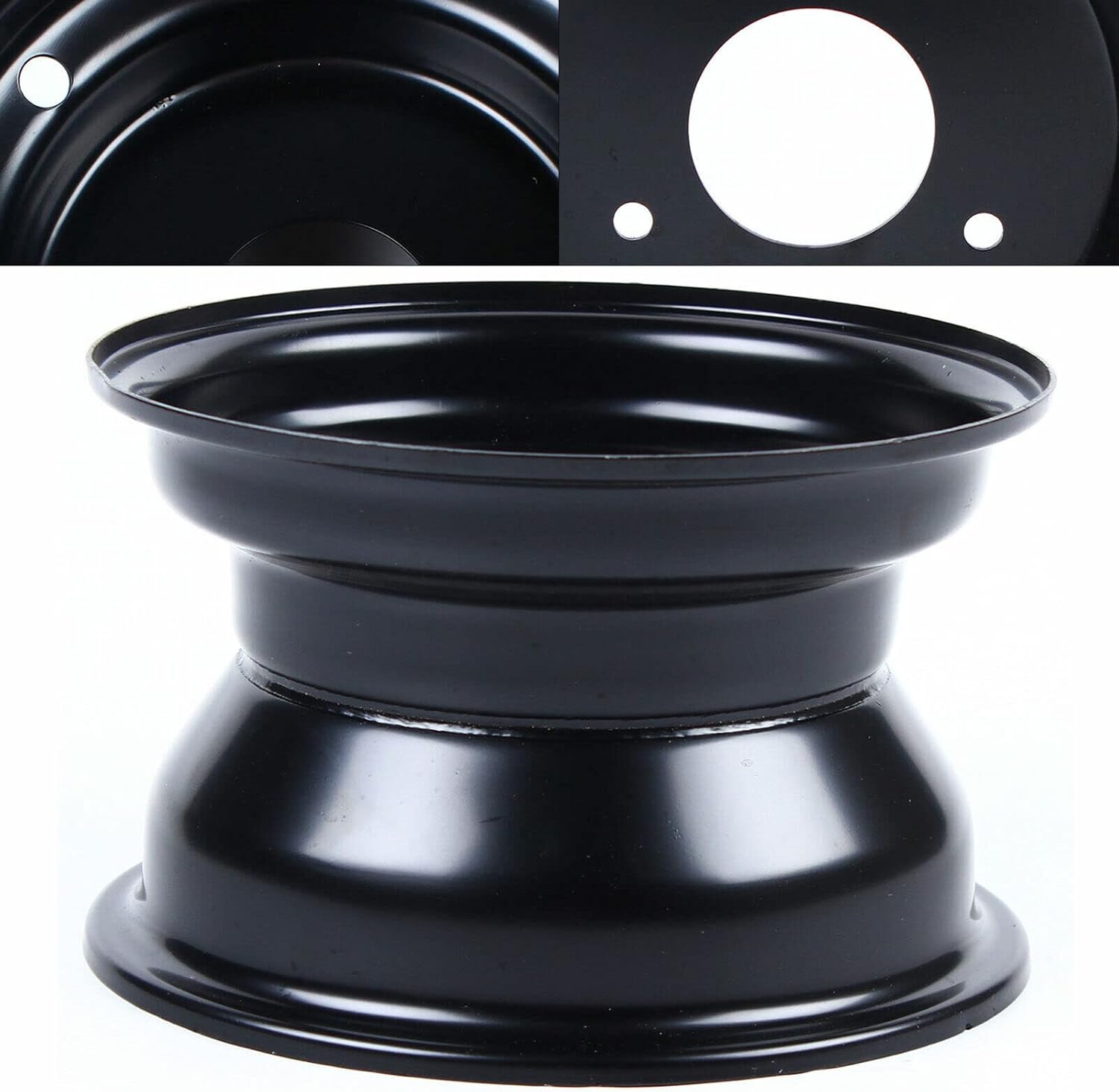 7in ATV Wheel Rim For Go Kart Taotao 125cc ATV 16x8-7 Tire 78mm 3 Lug 3 Holes Black 7'' ATV Wheel Tire Rim Direct Replacement