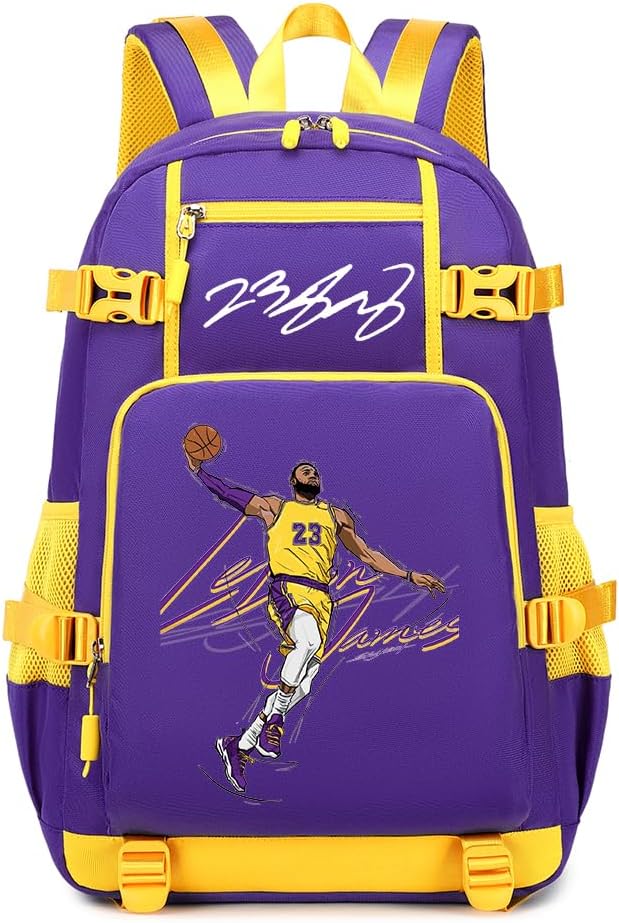 Basketball Player 23 Creative Backpacks Sports Fan Bookbag Travel Student Backpack For Men Women (4)