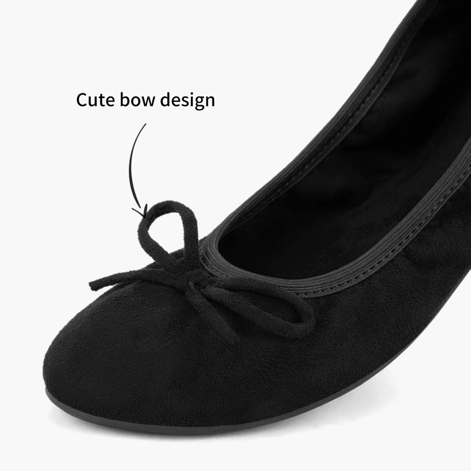 Greatonu Ballerines Femme Plates Ballerines Pliable Bout Fermé Chaussures Pointe Ronde avec Semelle Souple - Parfait pour Les Mariages et Les fêtes
