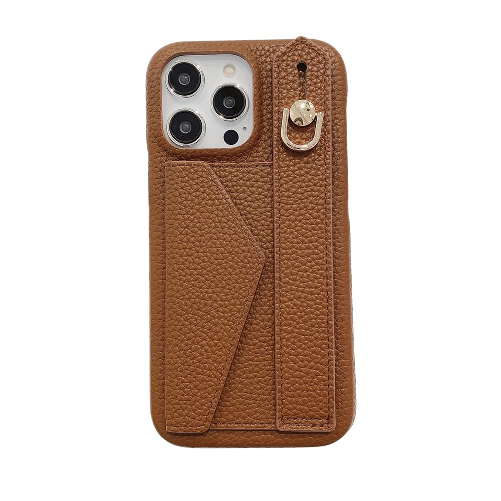 Étui portefeuille iPhone 16 Pro avec support pour visionnage mains libres marron foncé - 8
