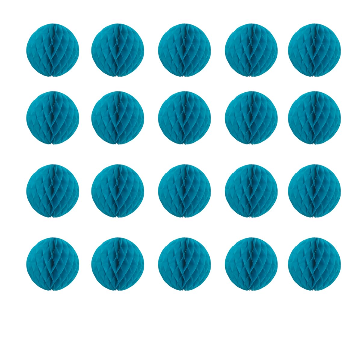 20pcs 3inch Honeycomb Decoration Paper Flower Balls Tissue Paper Pom Poms for Birthday Wedding Home Decor (3inch, Teal)