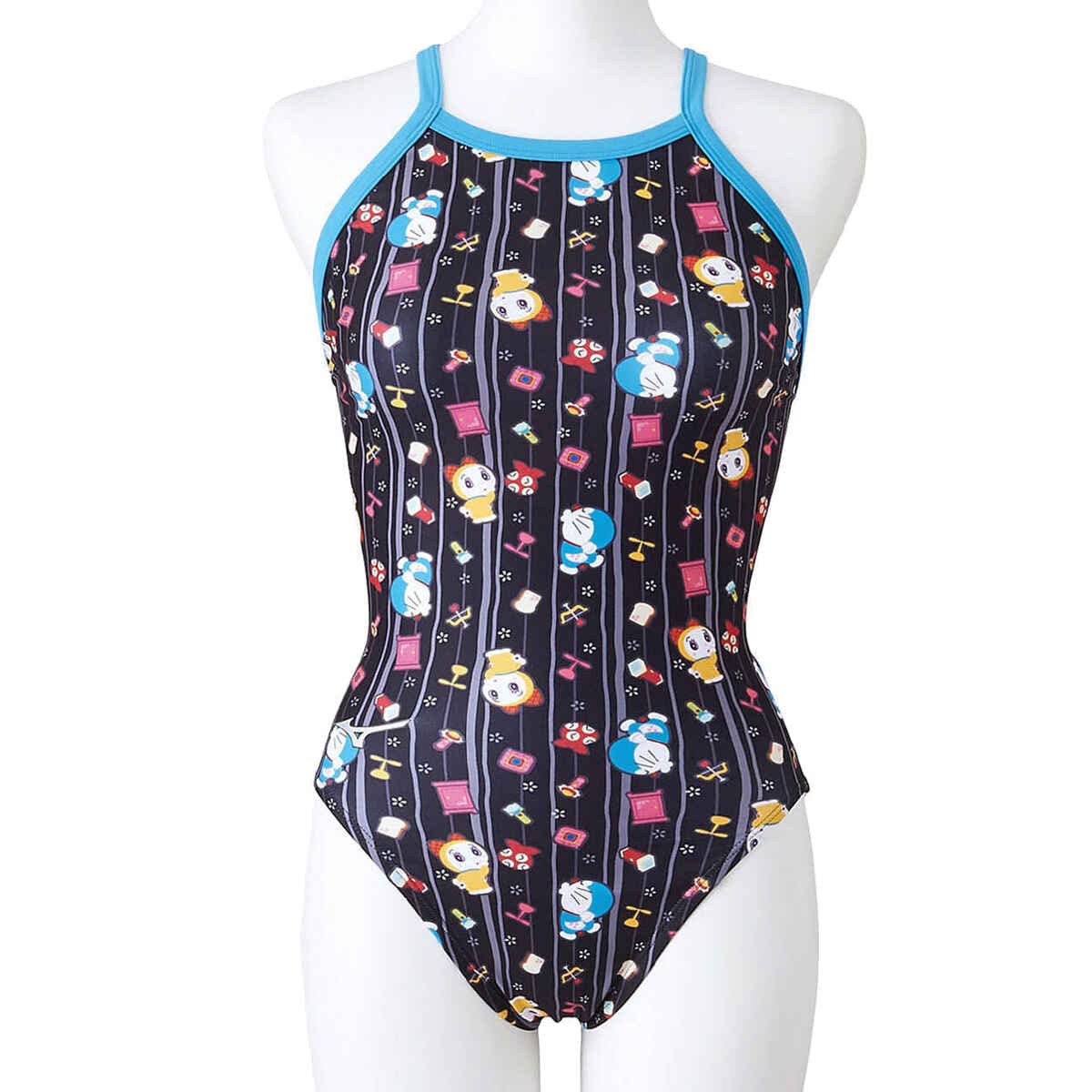 MIZUNO(ミズノ)  競泳 練習用 ガールズ EXER SUITS エクサースーツ ミディアムカット ドラえもん N2MA2490 09:ブラック サイズ:130 Amazon.co.jp: MIZUNO(ミズノ) スイム 水泳 競泳 練習用 ガールズ EXER