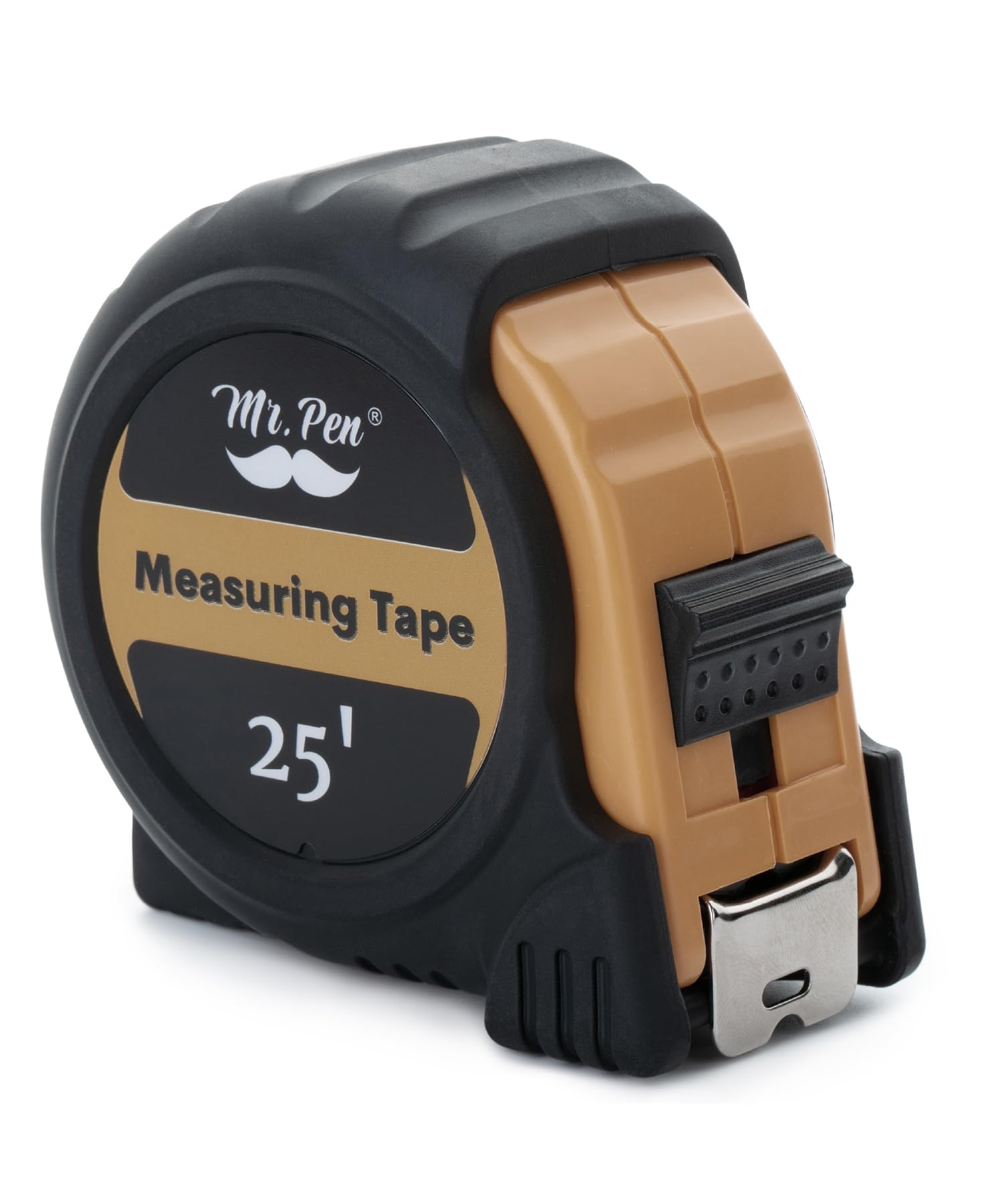 Mr. Pen- Tape Measure, 25-Foot, Light Brown, Steel Measuring Tape Measure with Fractions, Retractable Measuring Tape Retractable