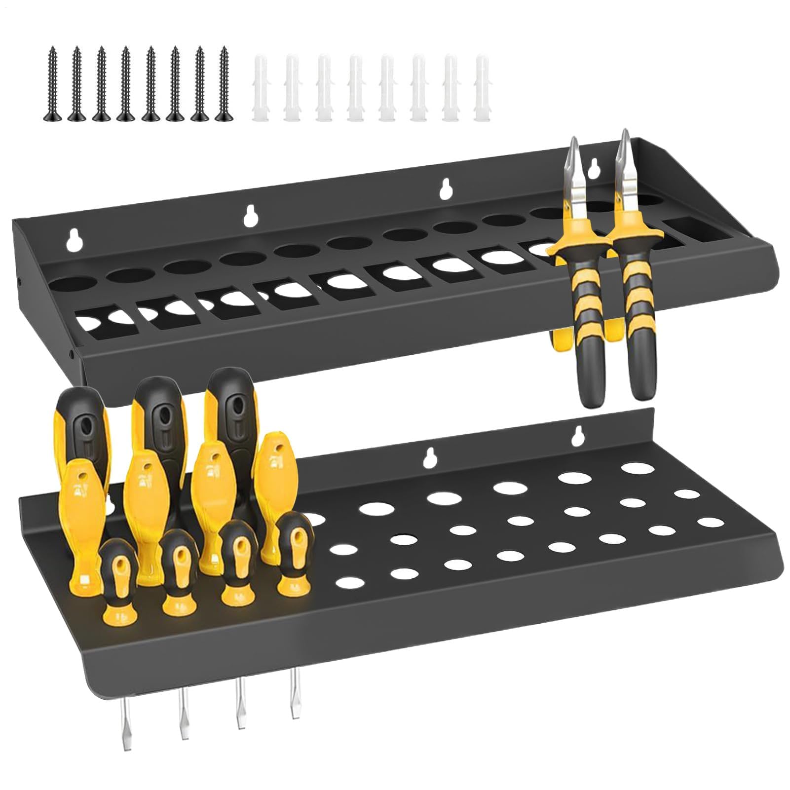 Soporte multifuncional para destornilladores y alicates, organizador de herramientas duradero para garaje, taller, hogar, sala de estar, ideal para estudiantes y entusiastas del bricolaje