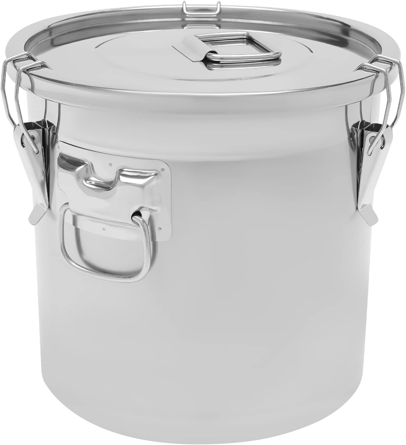 Rice Storage Bucket Dry Wet Food Container Canister with Lid and Handles - Large Stainless Steel Capacity for Flour Cereals Tea Spices