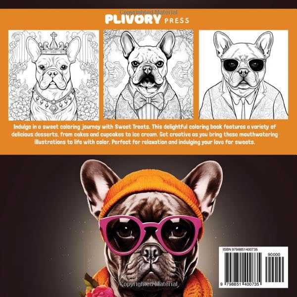 French bulldog : french bulldog coloring book , 70+ Cute Frenchie Coloring Pages for Teens and Adults for Relaxation & Stress Relief: french Dog Lovers Coloring Books Paperback – July 7, 2023 - Image 3