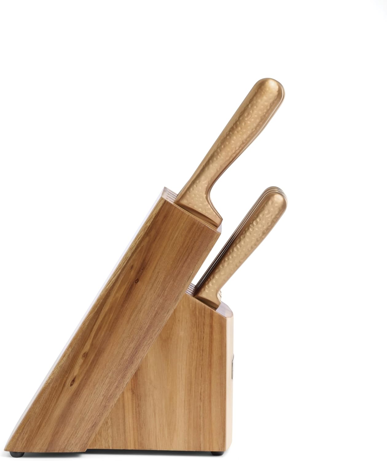 Cambridge Silversmiths Rame Hammered Copper 12-Piece Cutlery Set with Block