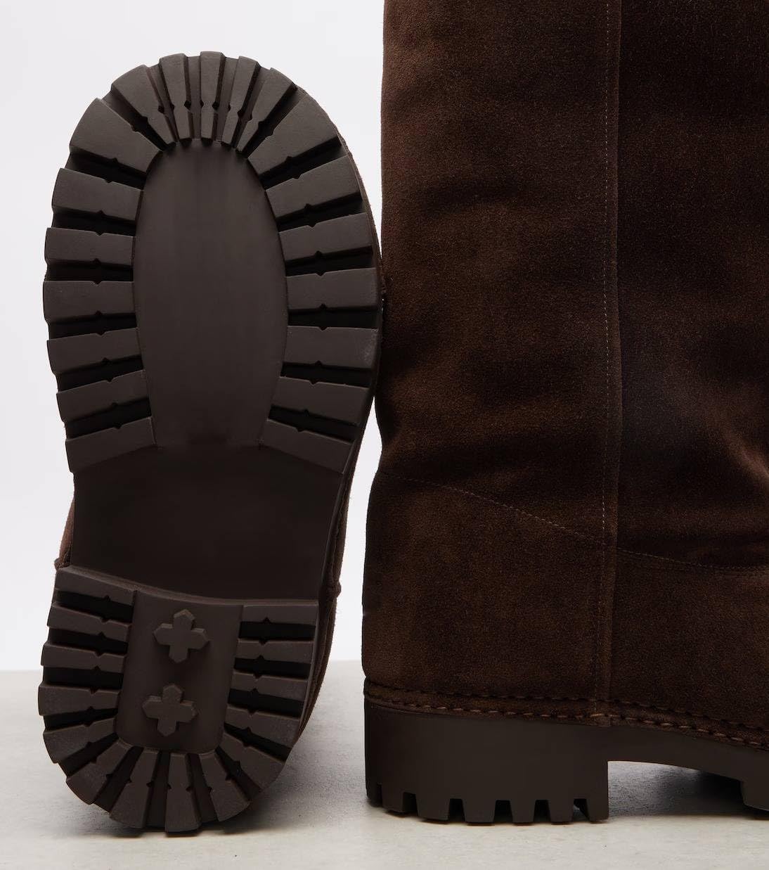 Platform Snow Boots for Women Suede Classic Fur Hippy Mid Calf Winter Boots Slip On High Boots Comfortable Chunky Trending Shoes Biege - Image 5