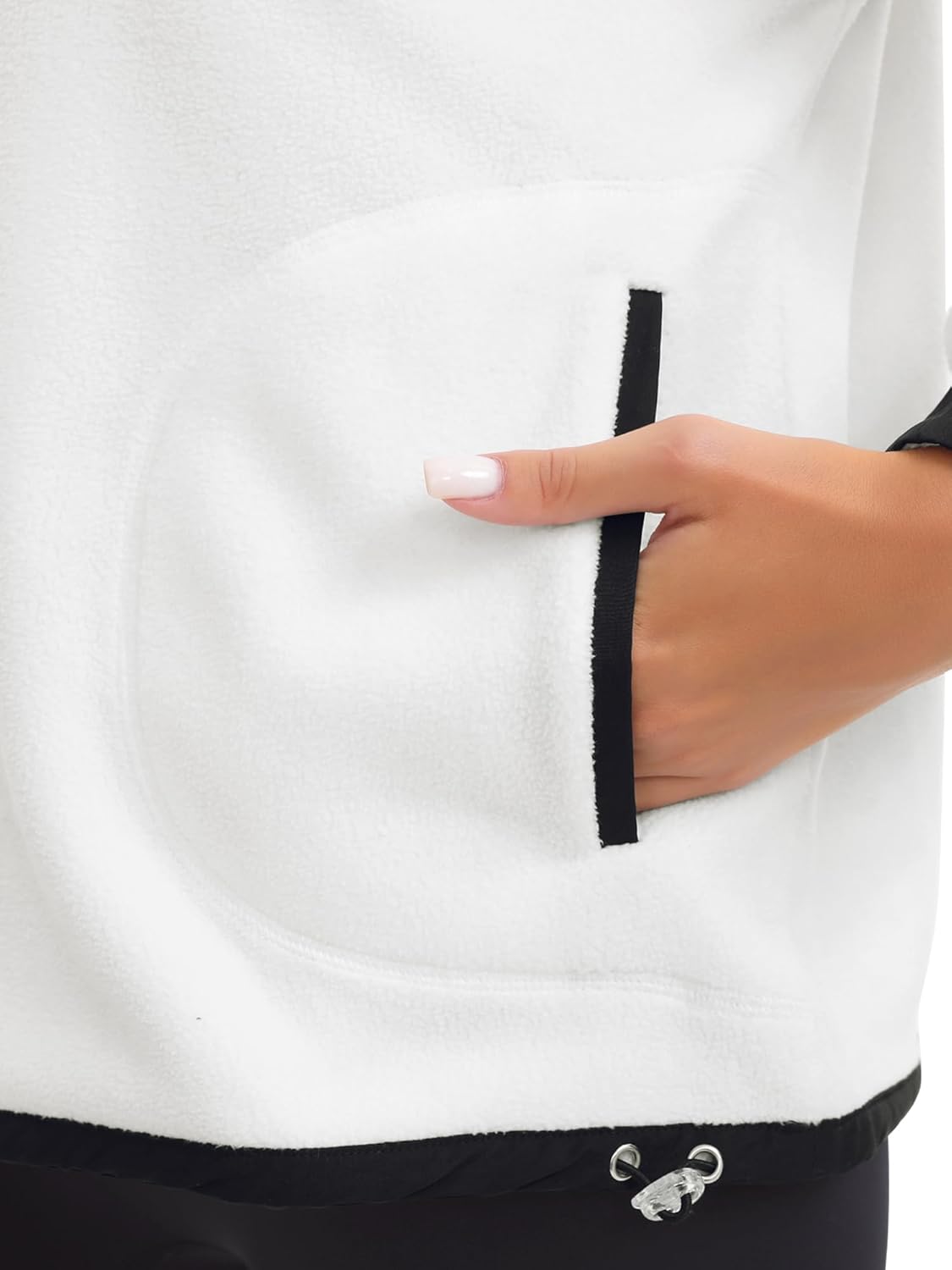 Womens Half Zip Fleece Pullover Oversized Jacket with Pockets Zip Up Sweatshirt Warm Fuzzy Sweater Fall Winter Fashion