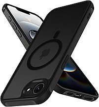 iVoler Magnetic Cover for iPhone 17e / iPhone 16e, [MagSafe Compatible] [Military Grade Shockproof Protection] Anti-Scratch Translucent Matte Slim Back Case, Black