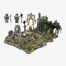 BlueBrixx Pro 108896   Ravenstein Fortress Grave Field of Clamping Blocks with 1208 Building Elements