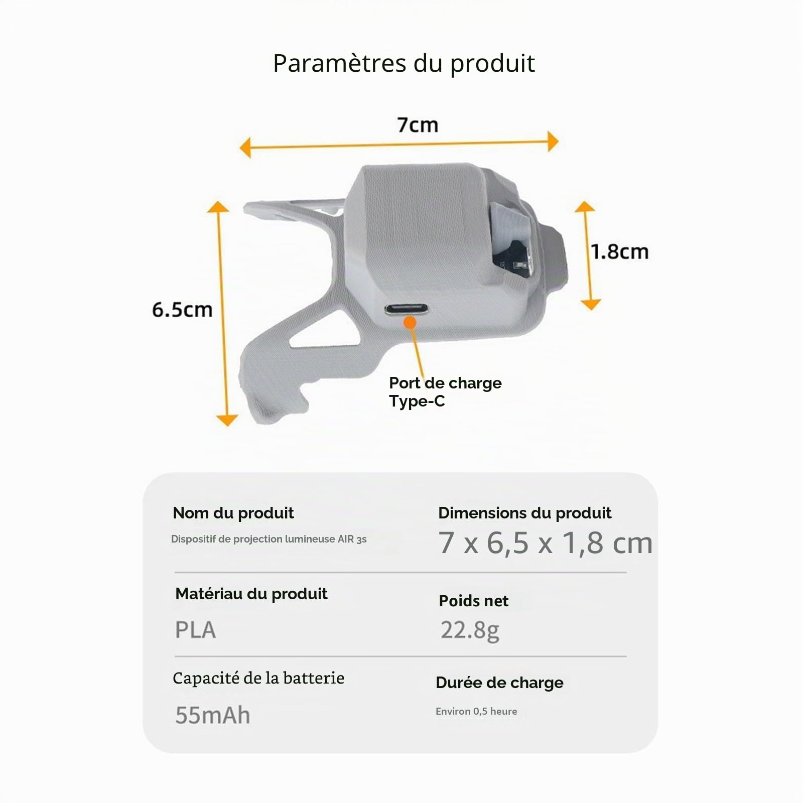 Système de lancement aérien LICHIFIT pour DJI Air 3S, dispositif de transport et de libération de la charge utile photosensible, dispositif de déverrouillage aérien