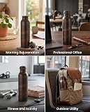 FURNISHFUL FINESSE Borraccia ayurvedica in rame con borsa per il trasporto, 1000 ml, finitura liscia, 32 once (confezione da 2, bottiglia in rame anticato) - 3