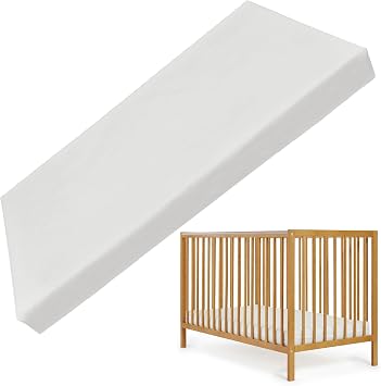 Sleep & Snuggle Premium Crib Mattress 5cm Deep with Washable Cover - Breathable, Anti-Allergy Fibre Mattress for Baby and Toddler 90 x 52 x 5