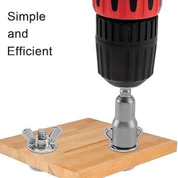 TAORANJU 2 Pcs Power Wing Nut Driver, 1/4 Inch Hex Shank Drills Bits Slot Wing Nuts Drill Bit Socket Wrenches Tools for Panel Nuts Screws Eye C Hook Bolt