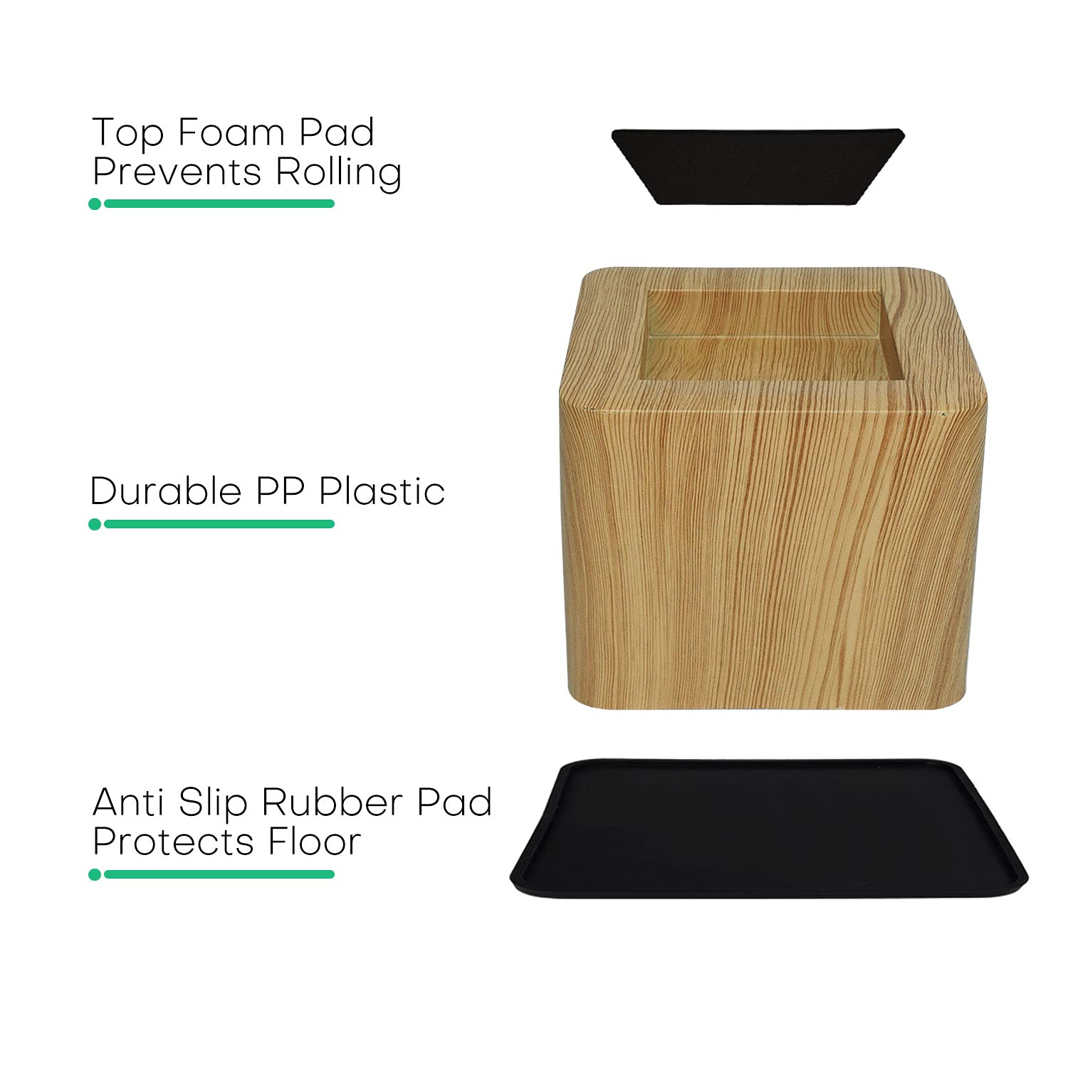 Buy MIIX HOOM 3 Inch Heavy Duty Light Wooden Color Bed Risers or Furniture Risers for Table Dorm