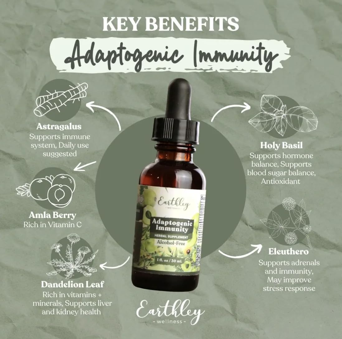 Earthley Wellness Adaptogenic Immunity, Support Immune Health All Year Round, Nutritional Support for A Healthy Body, Zero Added Flavors, Colors, Sugars, or Allergens (2oz) — Amazon image 2