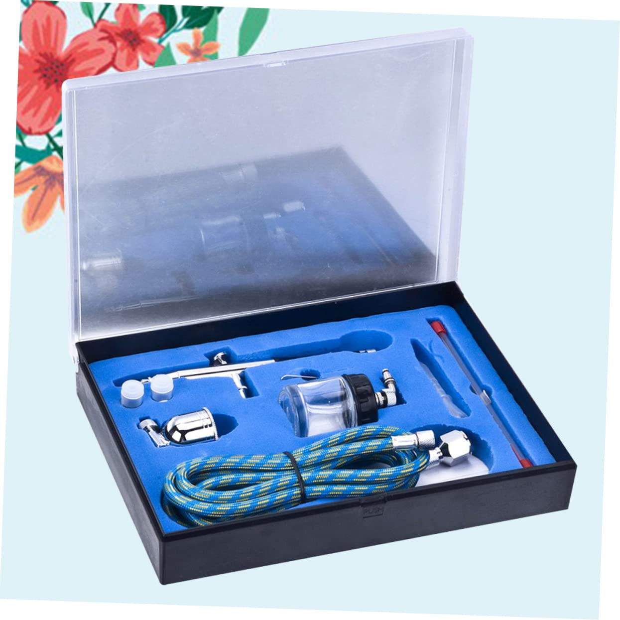 TOKIDNY Kit Aérographe Avec Compresseur Ensemble Complet De Peinture Spray Pour Gâteaux Art Corporel Et Double Action Léger Et