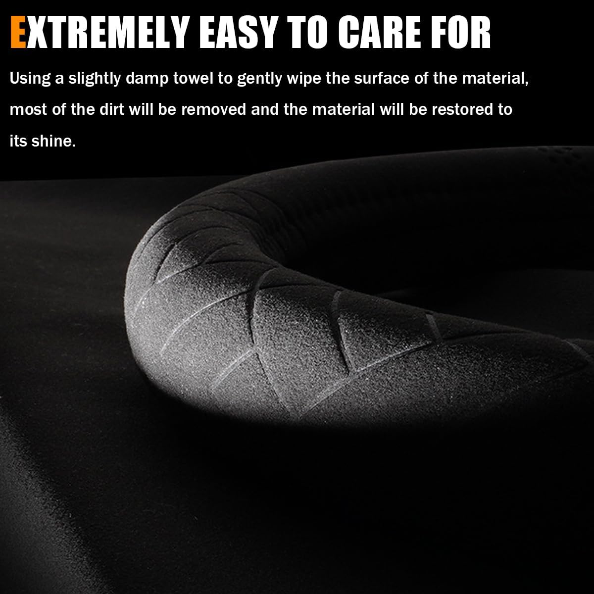Bittwee Car Suede Steering Wheel Cover, Non-Slip Protector for Auto Steering Wheel with Grid of The Correction Marker, Breathable Universal Automotive Accessories, Fitting 14.5-15 inch
