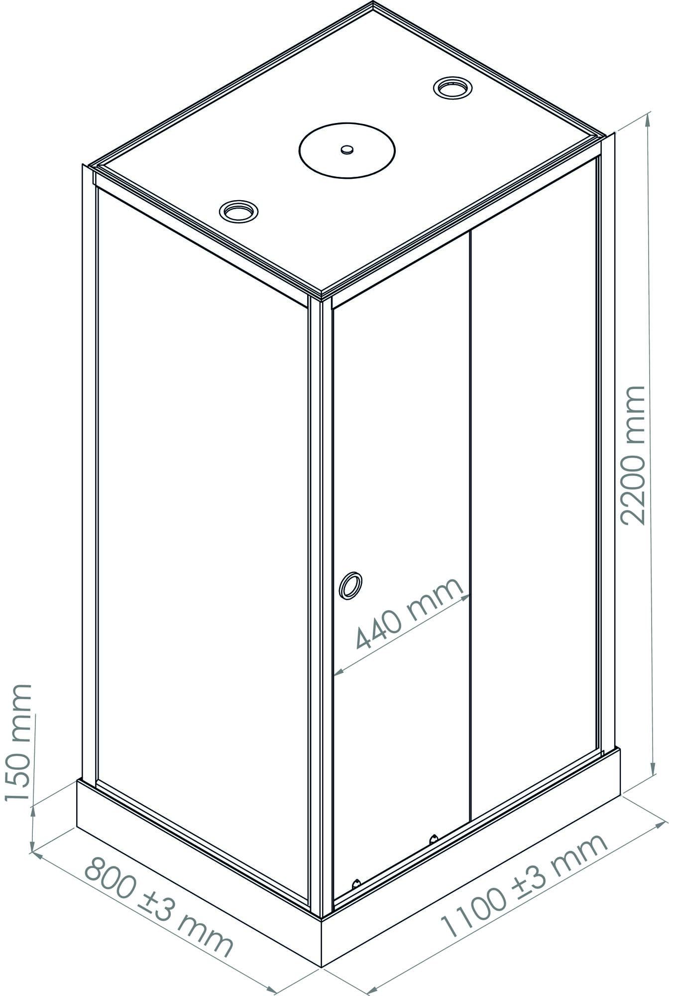 Cabina de Ducha GONEA, Vidrio Templado, 110 x 80 x 212 cm | Vidrio Templado, Tratamiento Antical, Diseño Industrial, Montaje sin Silicona, Receptor de Ducha Práctico