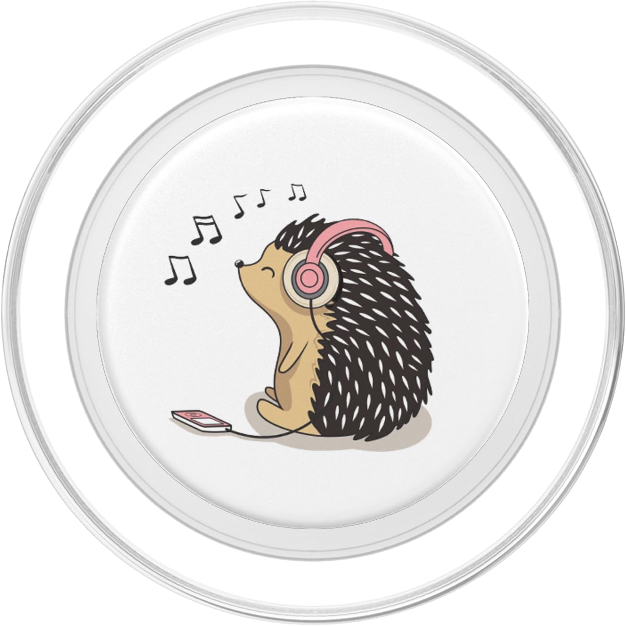 Cute Hedgehog in Headphones Listens to your Favorite Music PopSockets PopGrip for MagSafe