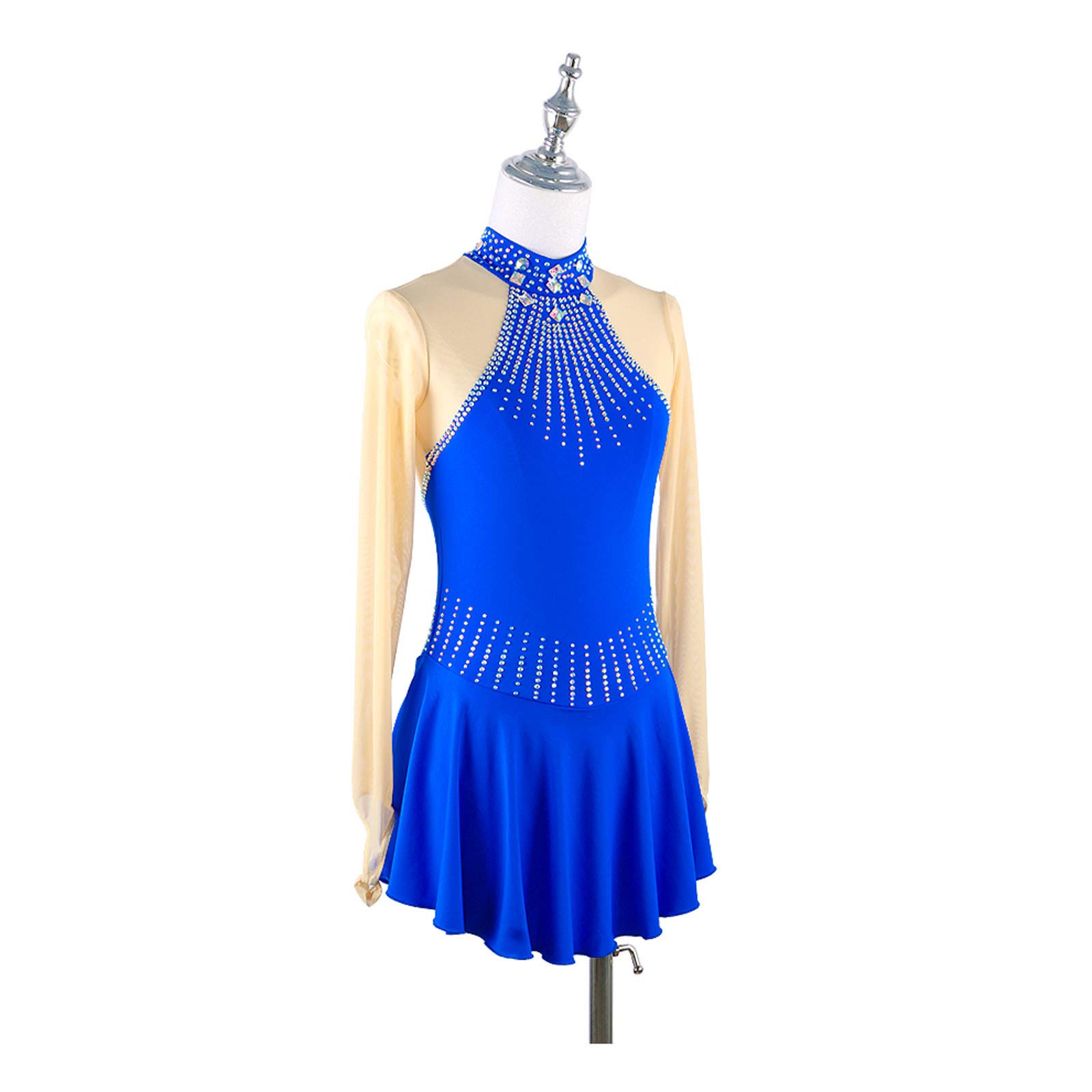 JTKDL Pattinaggio Di Figura Vestito Su Misura Concorrenza Pattinaggio Su Ghiaccio Pannello Esterno Per Le Donne Della Ragazza Bambini Ginnastica,Black-XL