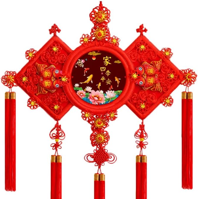 Chinese Knot,Pendant Living Room Porch Chinese Red Knot Tassel Pendant New Year Decorations (Color : 1)