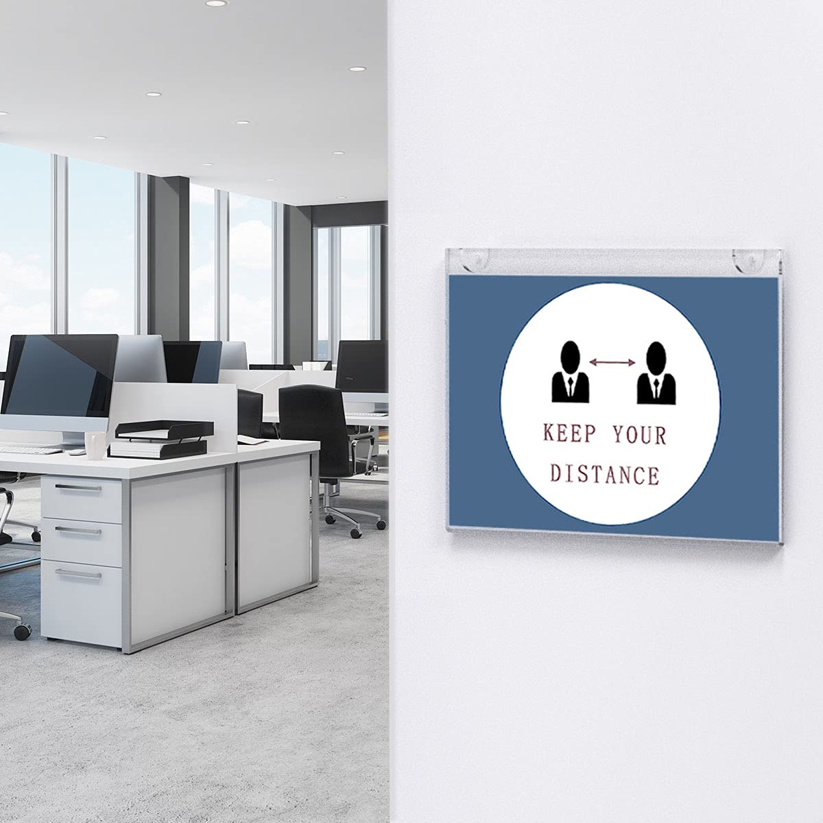 Acrylic Sign Holders 5-Pack - 4x6 Inch Wall Mount Picture Frames, Clear Frameless Display With Adhesive Tape