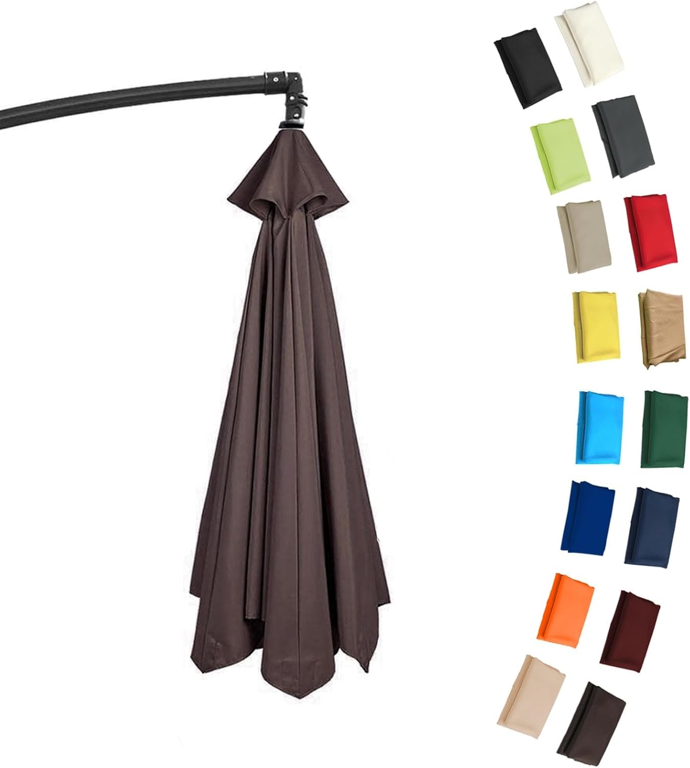 Umbrella Fabric Canopy Cover Sun Umbrella Replacement Cloth for Standard, Cantilever & Balcony Parasols - UV50+ Waterproof(Gray,8 RIBS/270CM(8.8FT))