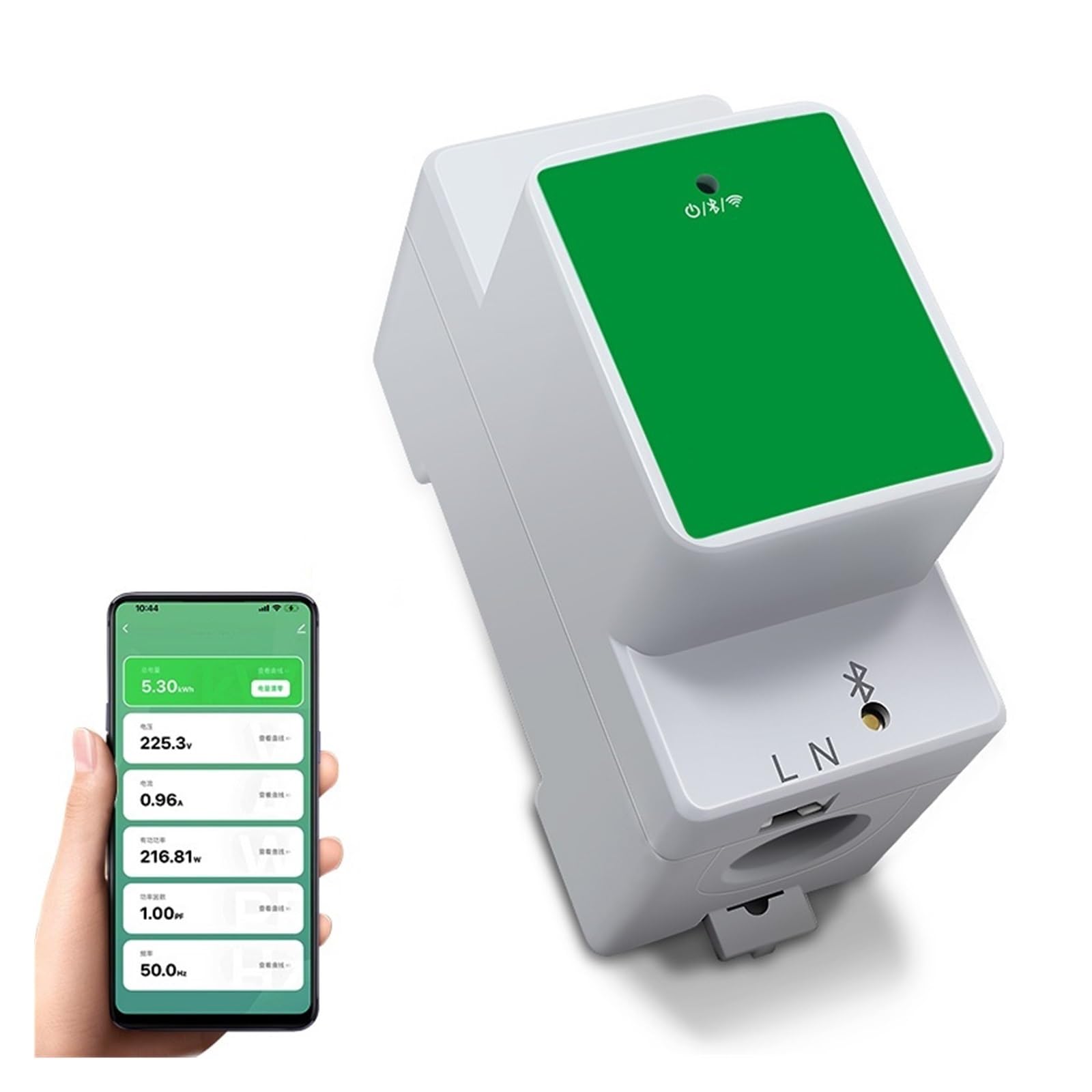 Medidor Inteligente Monitor De EnergíA Monofásico 6 En 1 CA Eléctrico DIN Rail WiFi Inteligente Kwh Medidor De Energía Medidores De Consumo De Energía Vatímetro Voltímetro Amperímetro E01