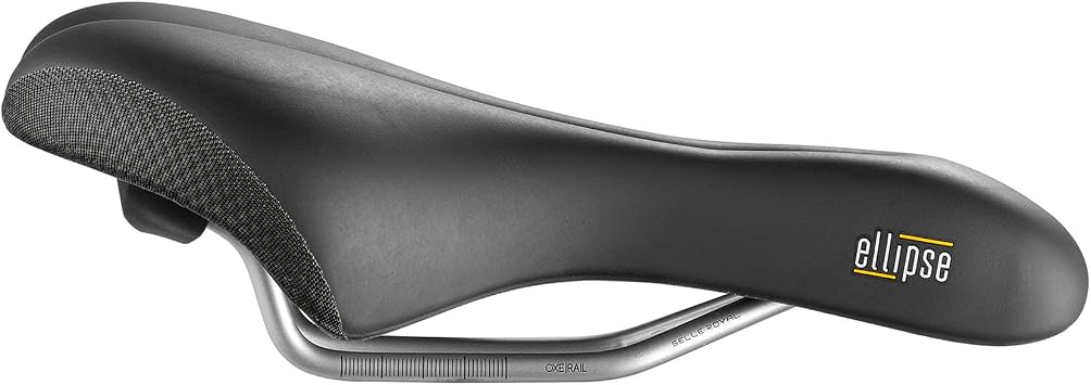 Selle Royal Ellipse Athletic ، City Bike Saddle with Cut-Out for Perineal Relief ، Black ، One Size