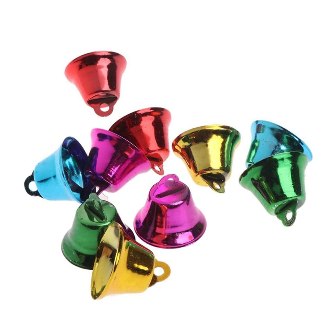 Toyvian 20Pcs Bell Pendants for Parrots DIY Wind Chime Kits Durable Material Fun Pet Playthings for Crafts Keychains Holiday Decor