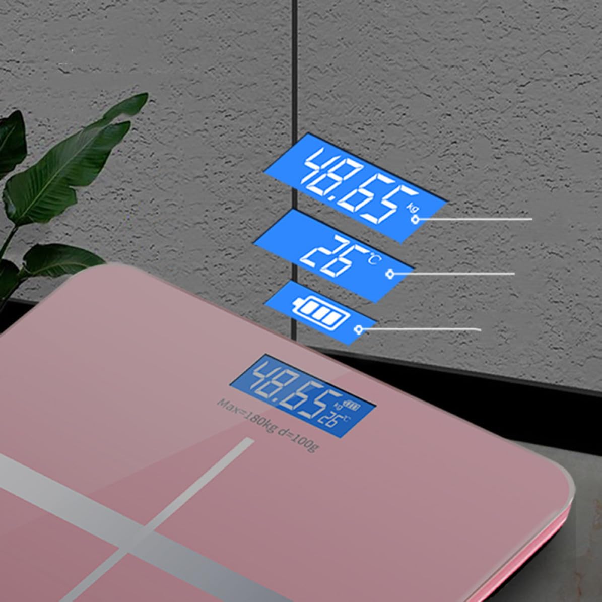 Bilancia Elettronica Digitale Display Grande Ricaricabile USB Vetro Temperato Accensione Automatica, Design Unico e Controllo Peso Preciso per Uso Domestico