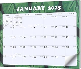 Lbylyhxc Fridge Calendar 2025 Magnetic Calendar for Refrigerator, Fridge Calendar 2024-2025 Runs from July 2024 Until December 2025, 18 Monthly Refrigerator Calendar with Julian Dates for Easy Organizing (Green Leaves)