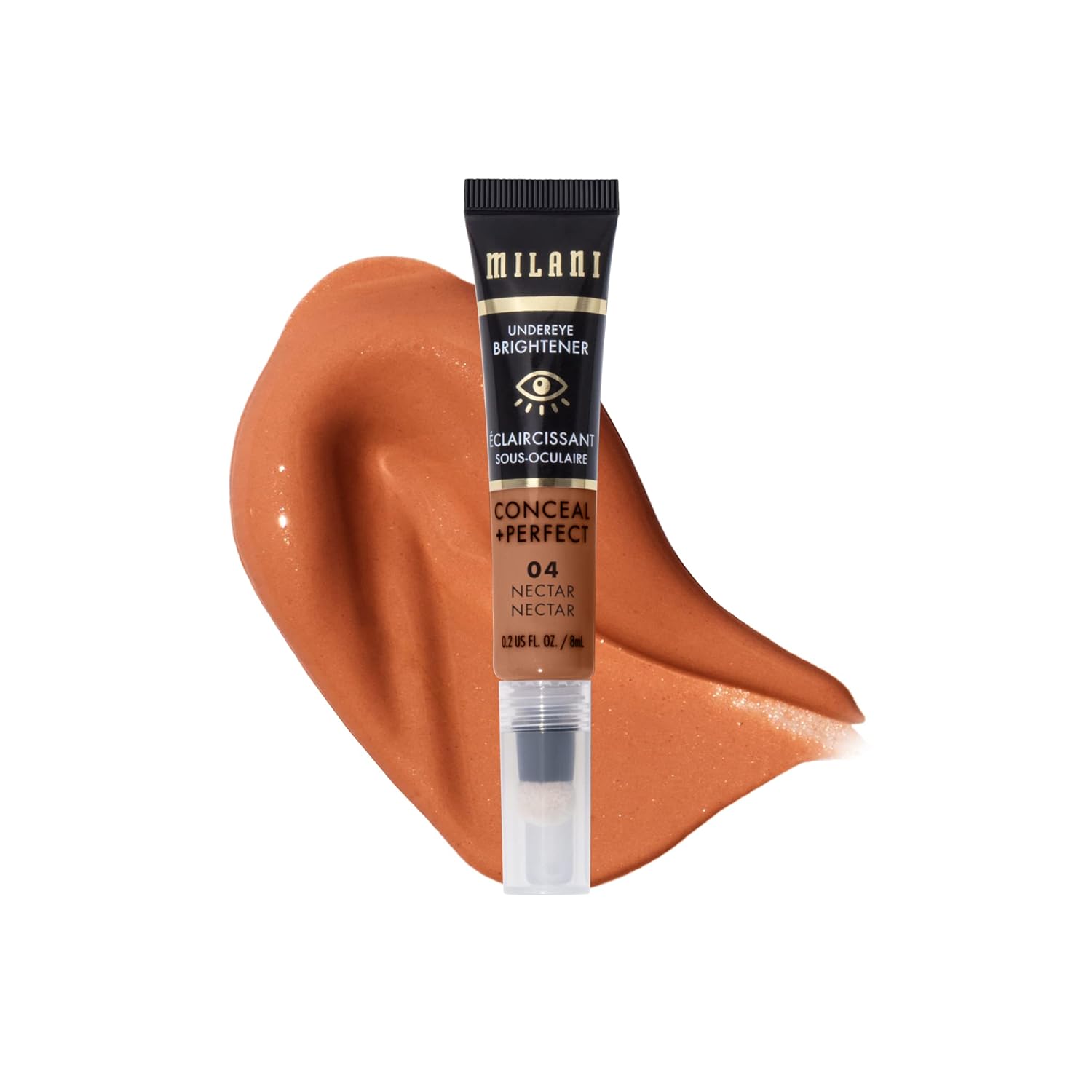 Milani Conceal + Perfect Undereye Brightener for Treating Dark Circles, Face Lift Collection – Nectar
